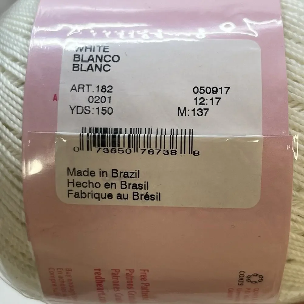 Aunt Lydia's Fashion 3 Crochet Thread White 100% Mercerized Cotton 2 Pack 300yds
